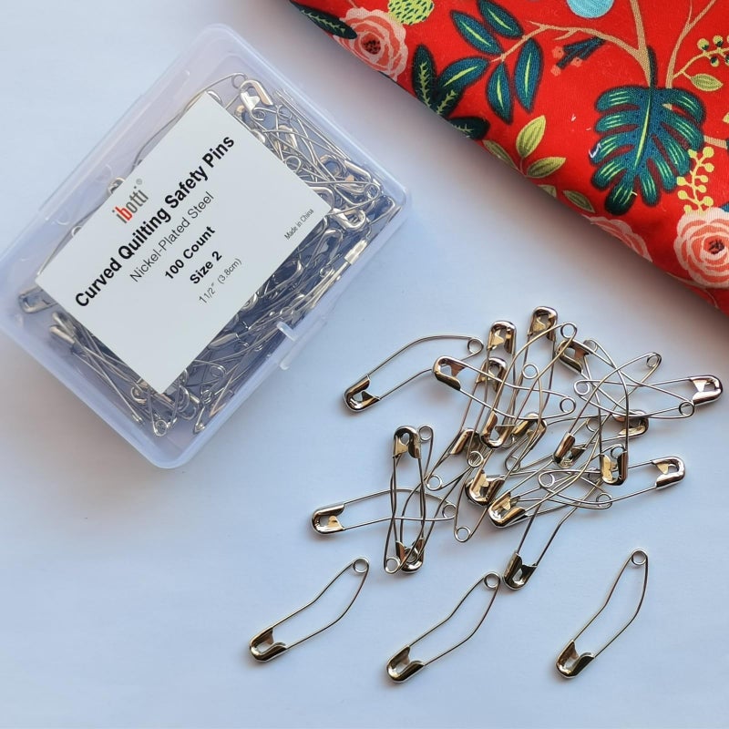 ibotti Curved Safety Pins for Quilting, Basting Pins, Size 2, 100-count - Image 5